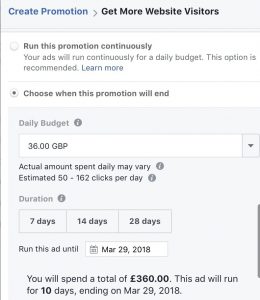 Facebook ads pricing